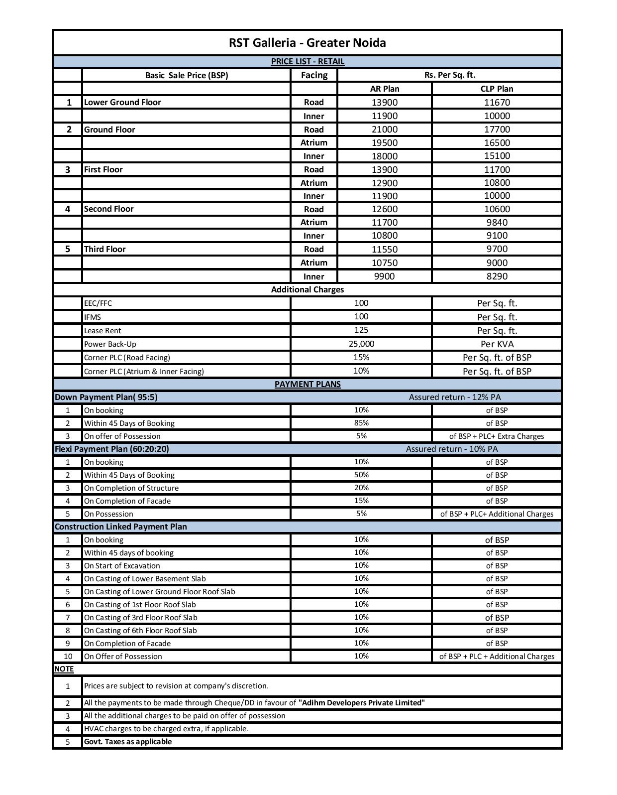 ithum galleria Price list